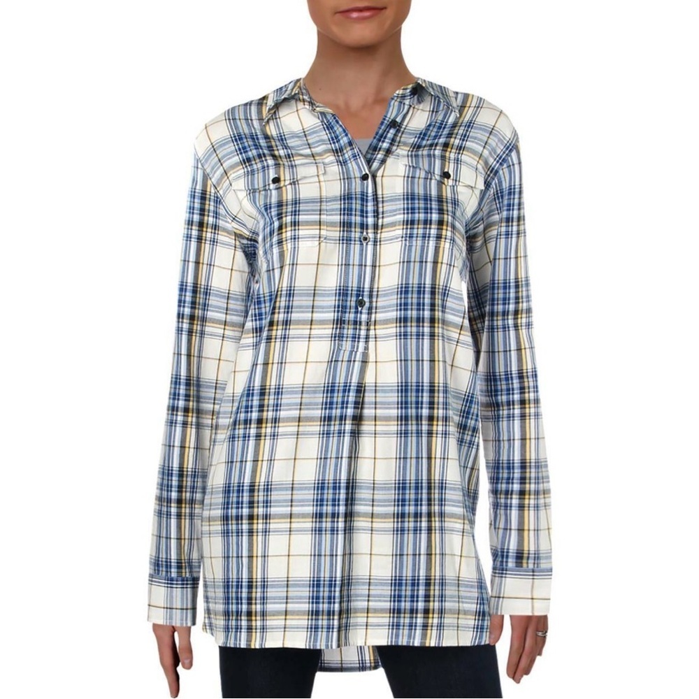LAUREN RALPH LAUREN Plaid Tunic Style Shirt size medium